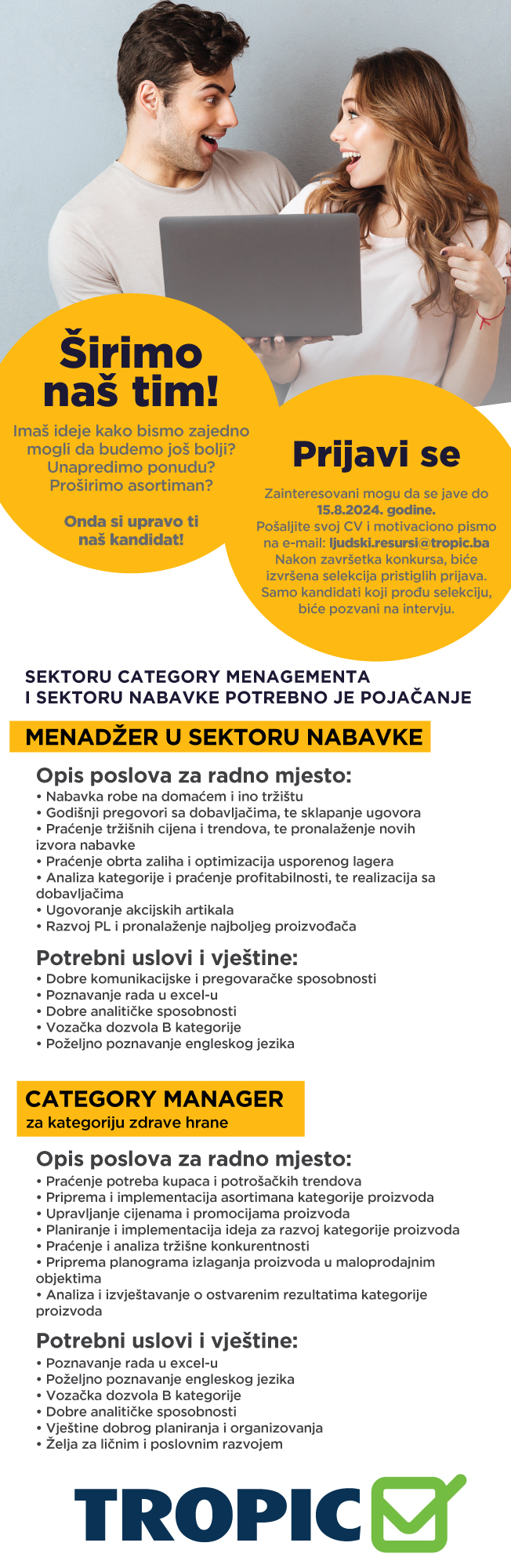 Menadžer u sektoru nabavke i Category manager za kategoriju zdrave hrane