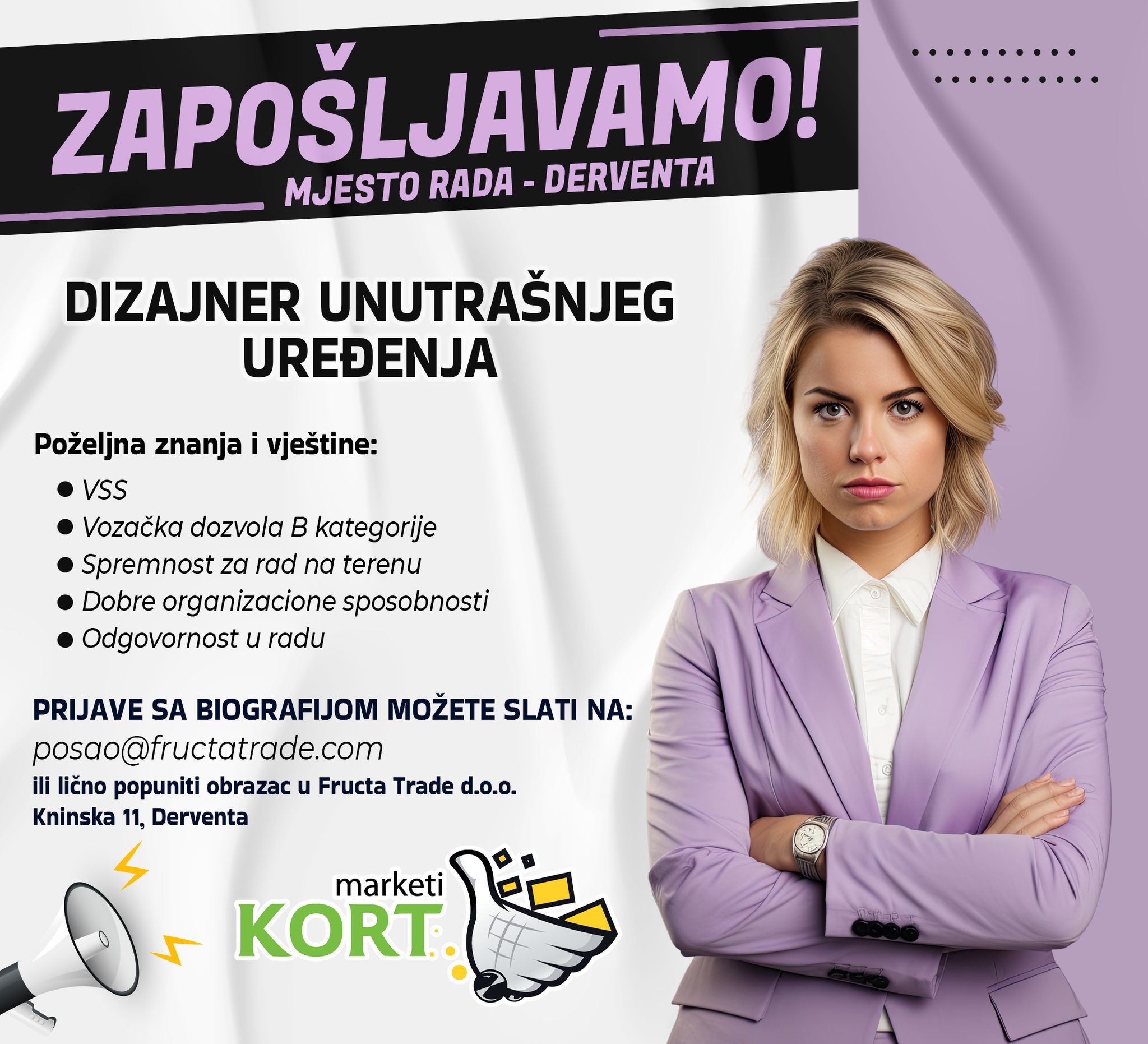 Dizajner unutrašnjeg uređenja (m/ž)